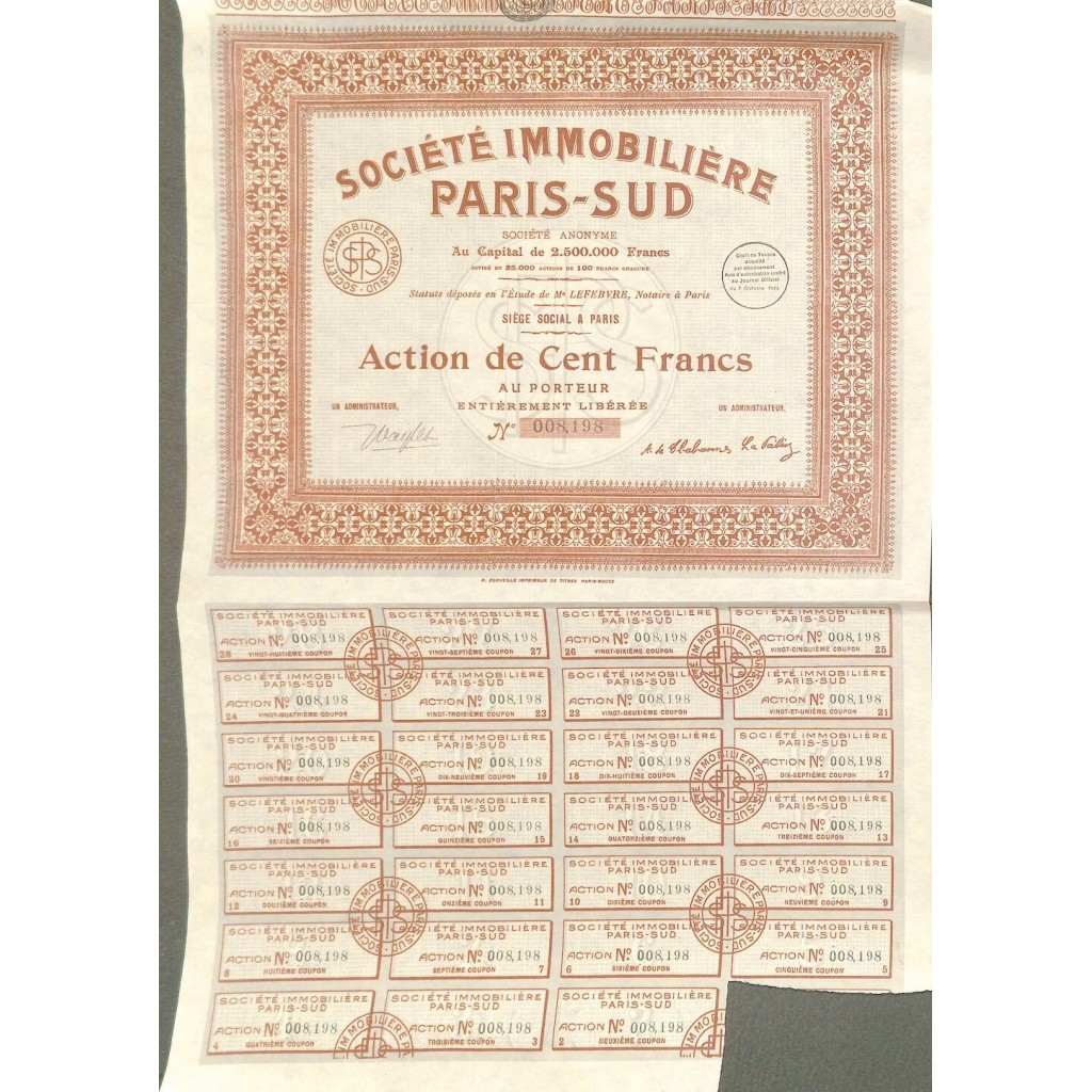 1928 - PARIS-SUD SOC. IMMOBILIERE
