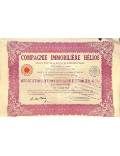 1929 - HELIOS COMPAGNIE IMMOBILIERE (OBBLIGAZIONE)