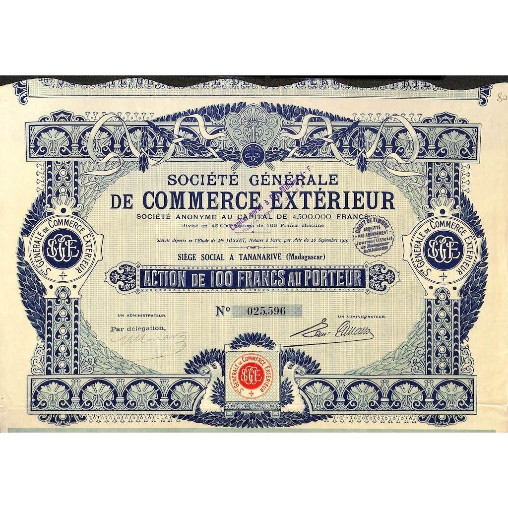 1919 - COMMERCE EXTERIEUR SOC. GENERALE DE