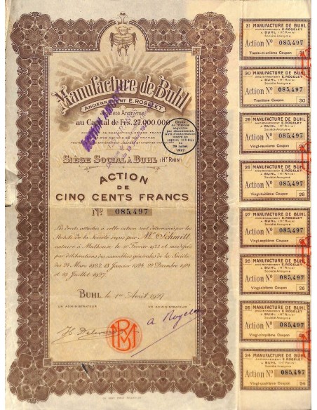 1927 - MANUFACTURE DE BUHL (ANCIENNEMENT E. ROGELET)