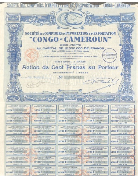1928 - CONGO-CAMEROUN SOC. DES COMPTOIRS D'IMPORTATION ET D'EXPORTATION