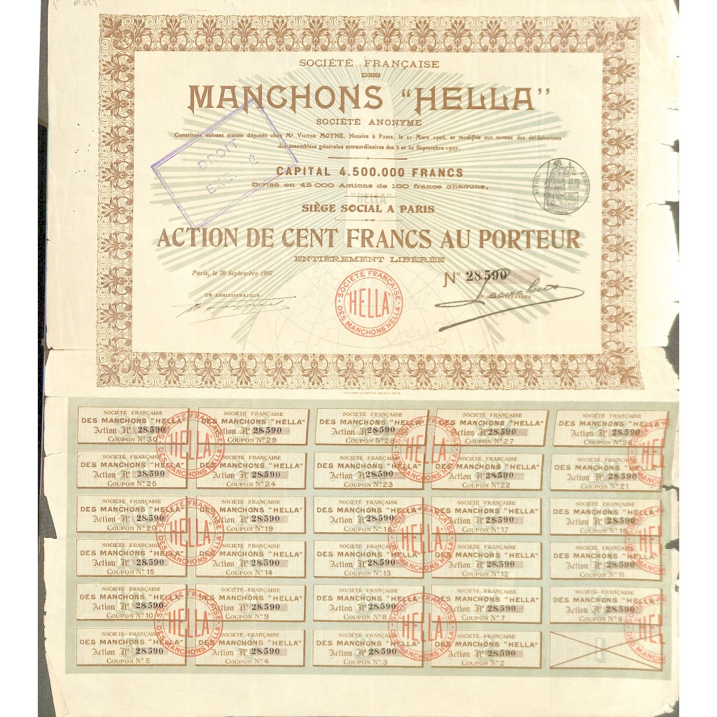 1907 - MANCHONS HELLA