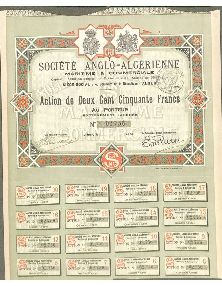 1920 - ANGLO-ALGERIENNE SOC.