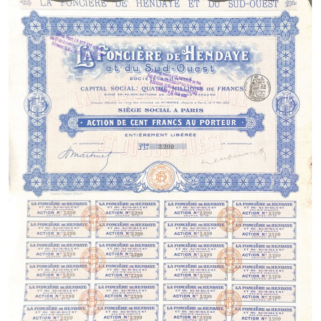 1929 - LA FONCIERE DE HENDAYE