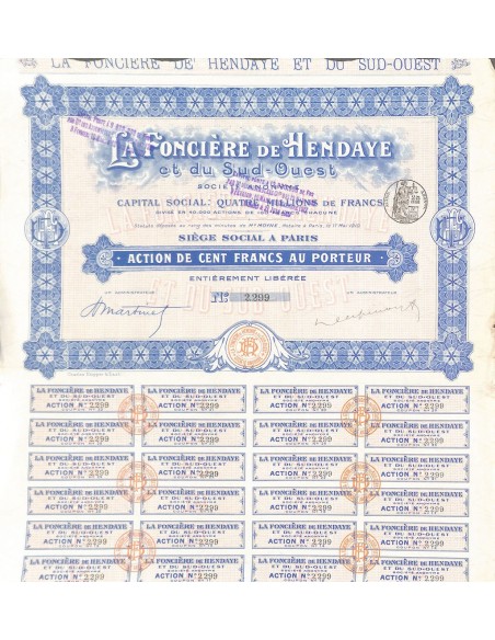 1929 - LA FONCIERE DE HENDAYE