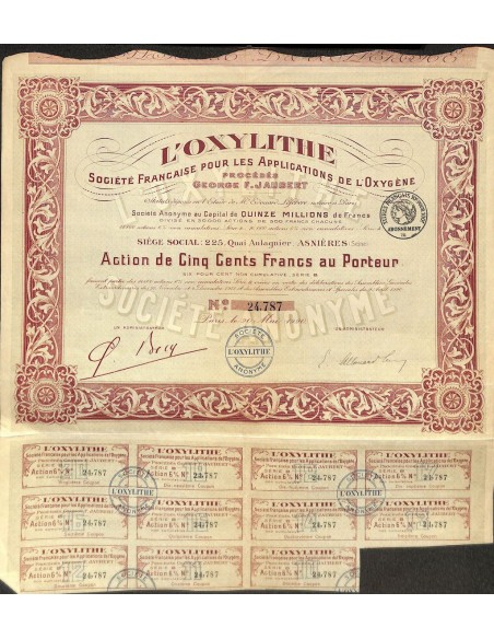 1920 - L'OXYLITHE (SOC. FRANC. POUR LES APPLICATIONS DE L'OXYGENE)