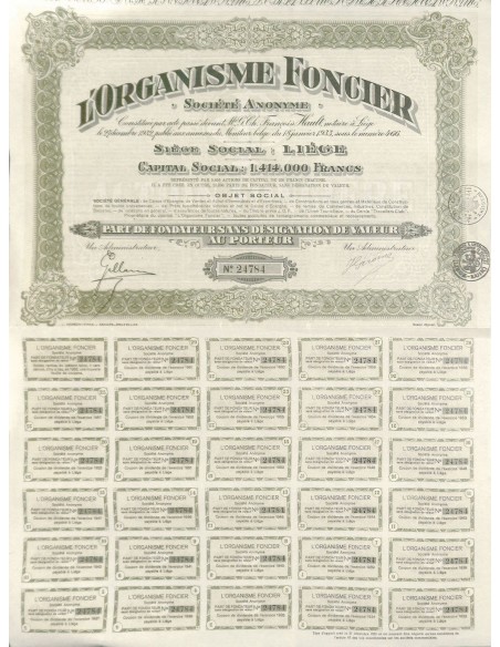 1933 - L'ORGANISME FONCIER