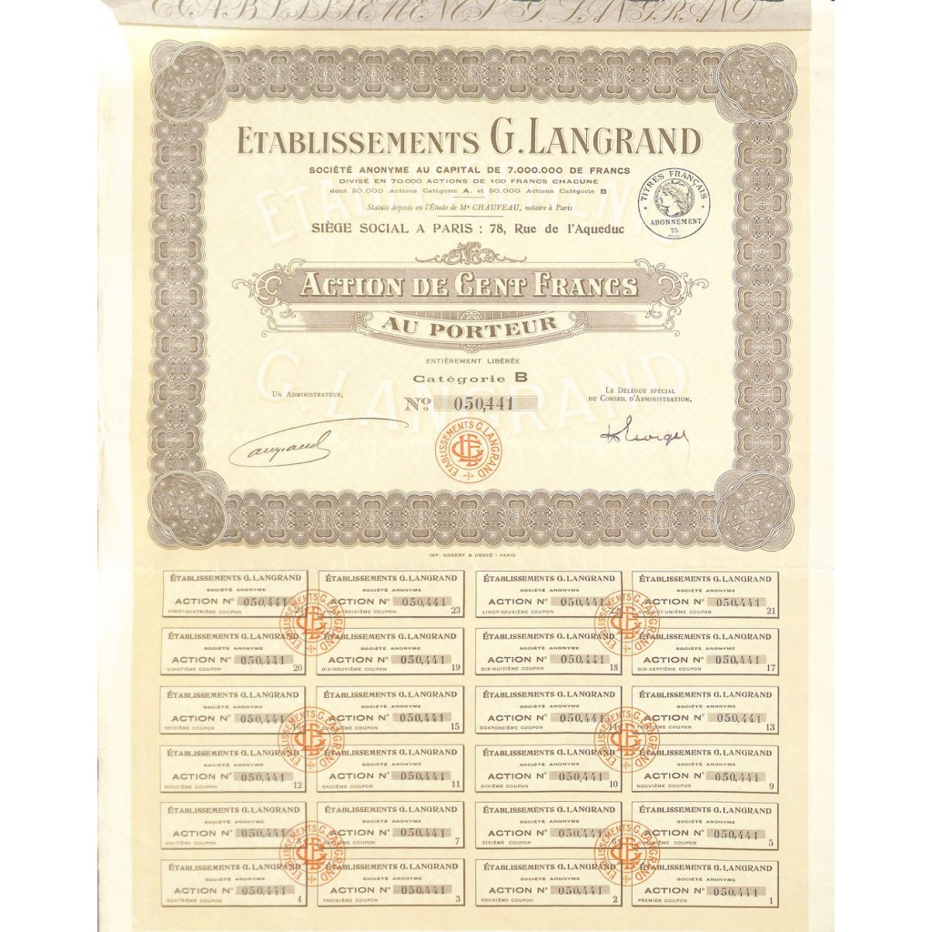 ETABLISSEMENTS G. LANGRAND