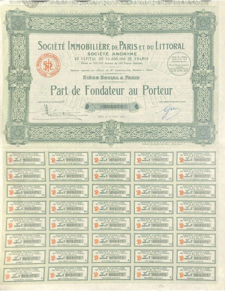 1924 - IMMOBILIERE DE PARIS ET DU LITTORAL