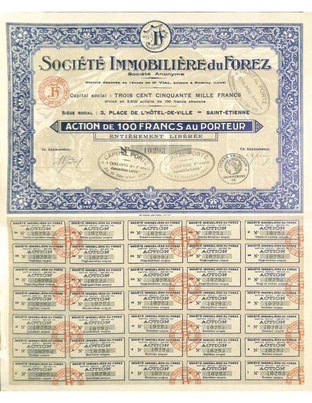 1929 - IMMOBILIERE DU FOREZ SOC.