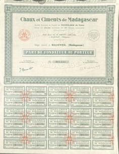 1930 - CHAUX ET CIMENTS DE MADAGASCAR