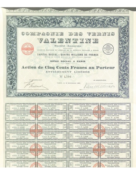 1927 - VALENTINE - COMPAGNIE DES VERNIS