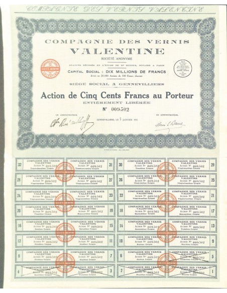 1931 - VALENTINE - COMPAGNIE DES VERNIS