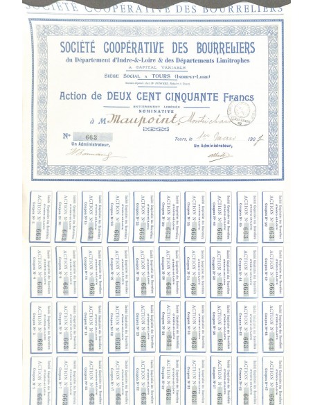 1927 - COOPERATIVE DES BOURRELIERS SOC.