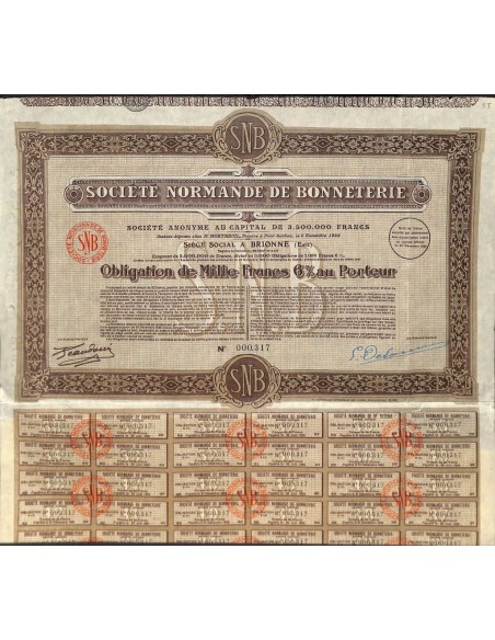 1930 - SNB - SOC. NORMANDE DE BONNETERIE
