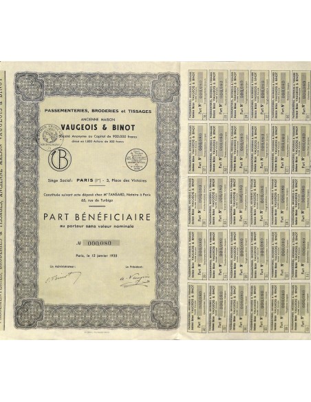 1935 - ANCIENNE MAISON VAUGEOIS ET BINOT