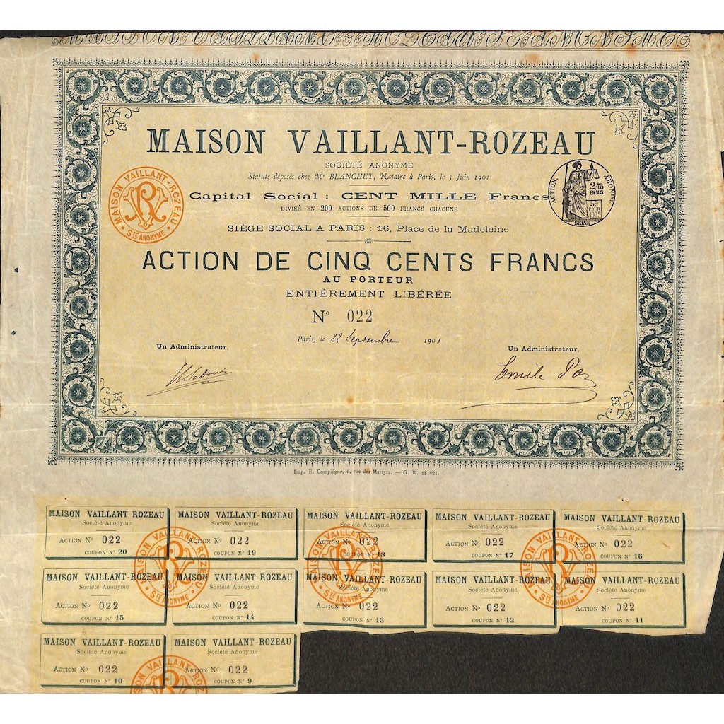1901 - MAISON VAILLANT-ROZEAU