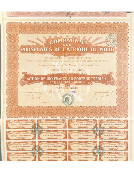 1920 - PHOSPHATES DE L'AFRIQUE DU NORD COMP. DES