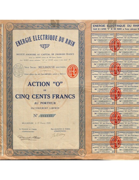 1930 - ENERGIE ELECTRIQUE DU RHIN