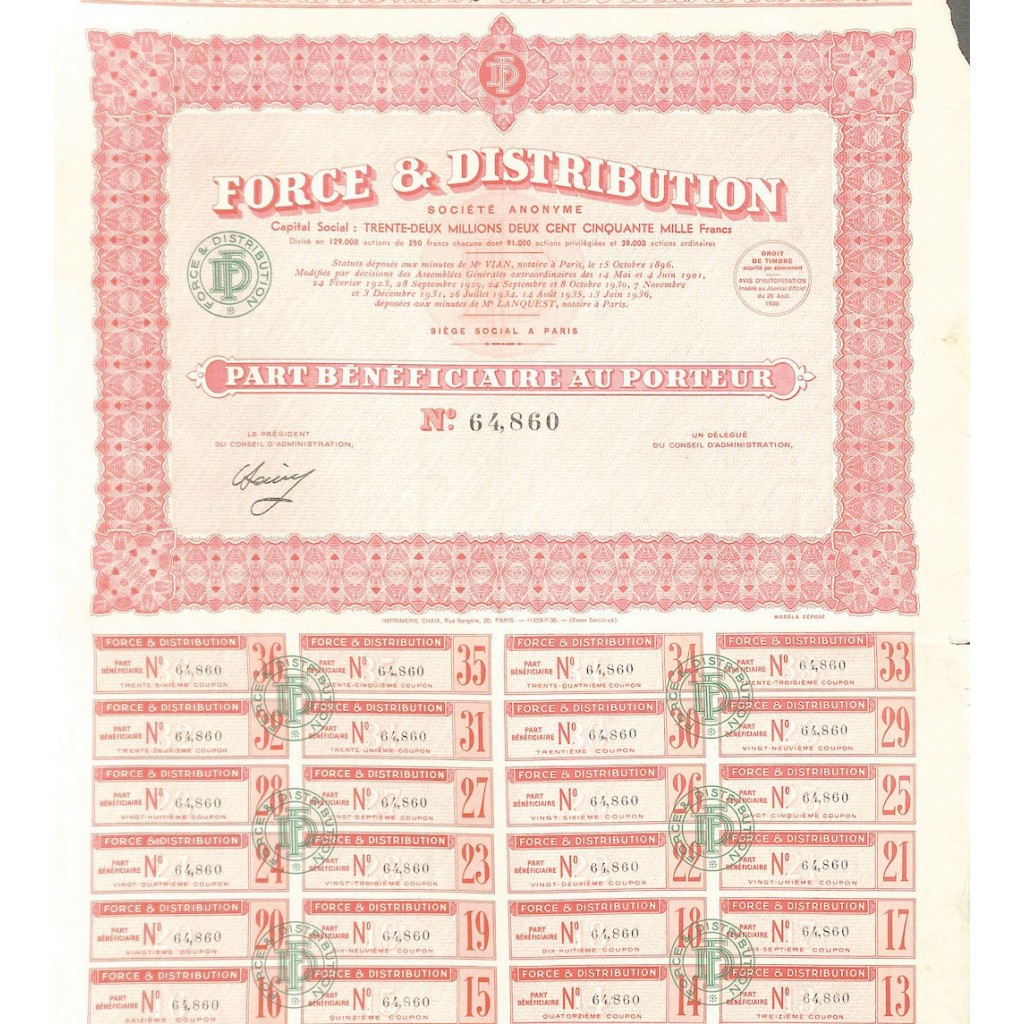 1936 - FORCE ET DISTRIBUTION