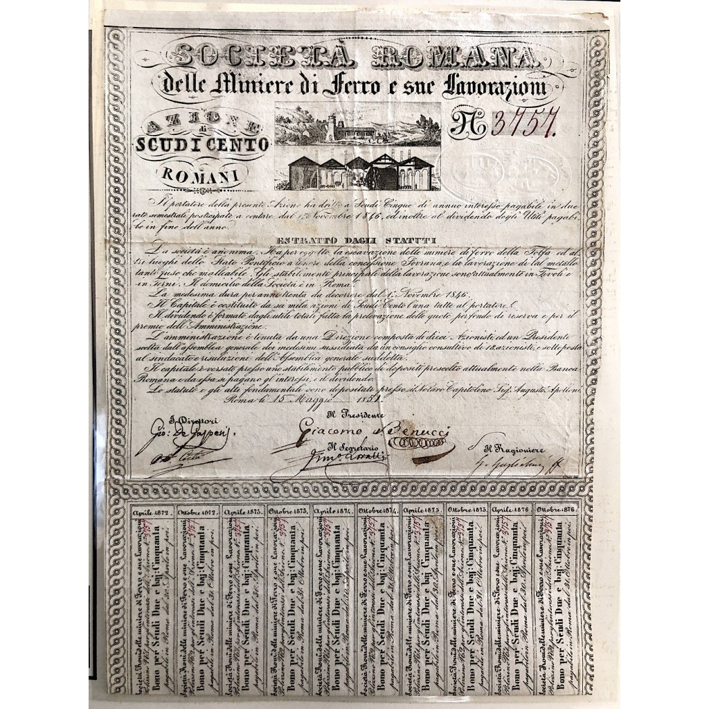 1851 - ROMANA DELLE MINIERE DI FERRO E SUE...