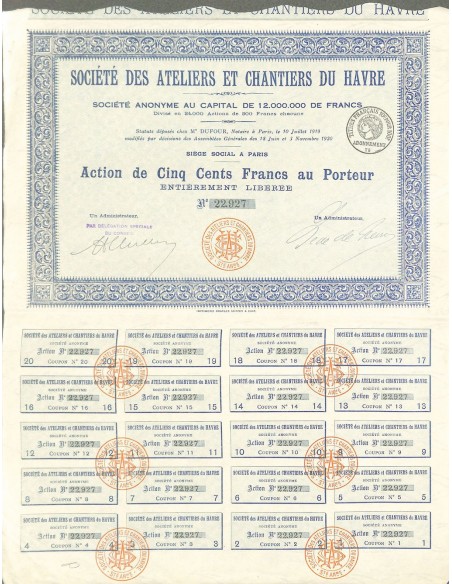 1920 - ATELIERS ET CHANTIERS DU HAVRE SOC. DES