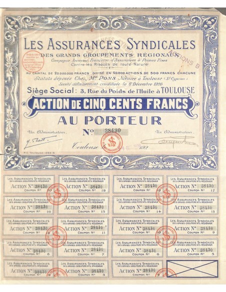 1929 - LES ASSURANCES SYNDICALES