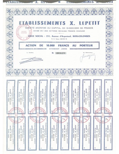 X. LEPETIT ETABLISSEMENTS