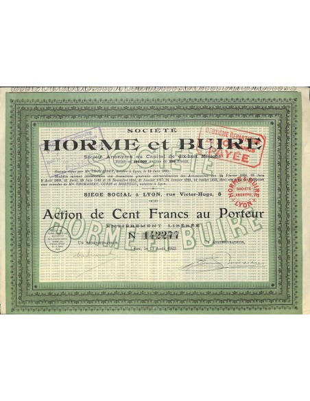 1923 - HORME ET BUIRE SOC.