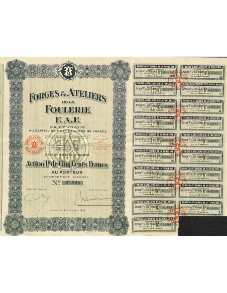 1928 - FORGES ET ATELIERS DE LA FOULERIE F.A.F.