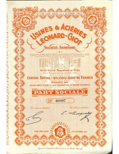 1944 - USINES ET ACIERIES LEONARD-GIOT