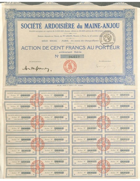 1924 - ARDOISIERE DU MAINE-ANJOU SOC.