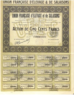 1930 - UNION FRANCAISE D'ELEVAGE ET DE SALAISONS