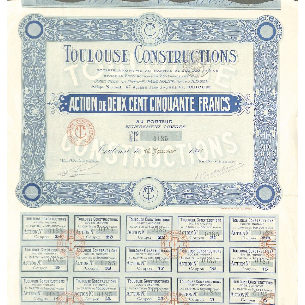 1921 - TOULOUSE CONSTRUCTIONS