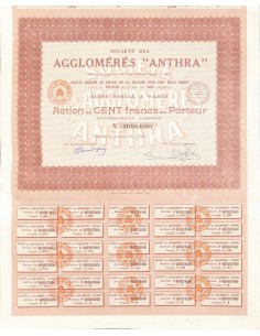 1929 - AGGLOMÉRÉS ANTHRA SOC. DES