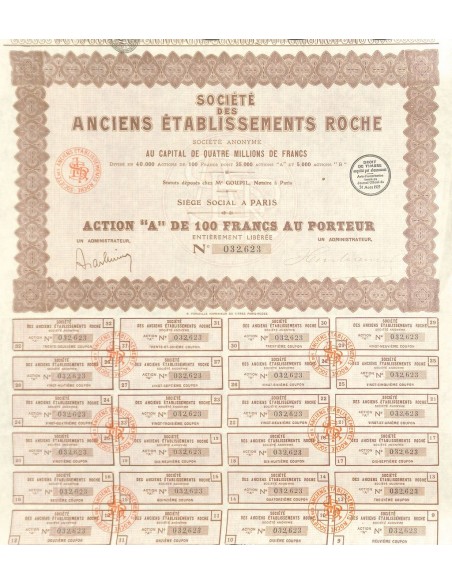 1929 - ANCIENS ETABLISSEMENTS ROCHE SOC. DES