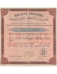 SOC. ANONIMA DEL PONTE SULL'ARNO A FIGLINE CARTELLA FIGLINE 1890