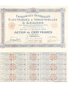 1928 - ENTREPRISES GENER. ELECTRIQUES ET INDUSTR. G....