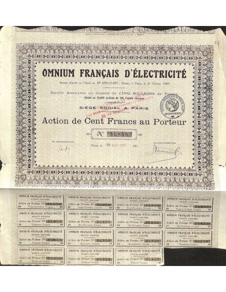 1918 - OMNIUM FRANCAIS D'ELECTRICITÉ