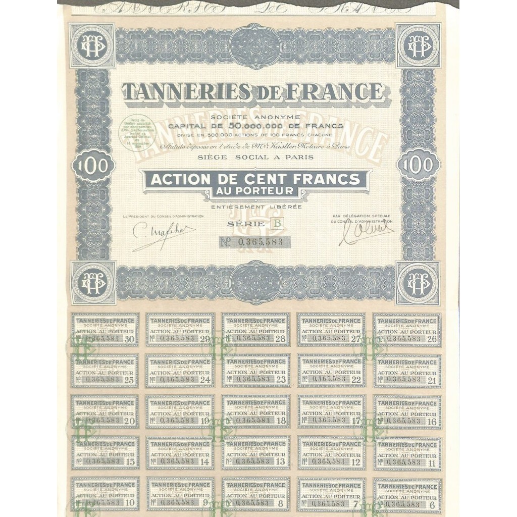 1928 - TANNERIES DE FRANCE