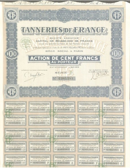 1928 - TANNERIES DE FRANCE