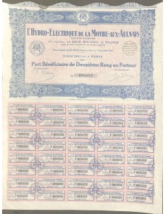 1930 - L'HYDRO-ELECTRIQUE DE LA MOTHE-AUX-AULNAIS