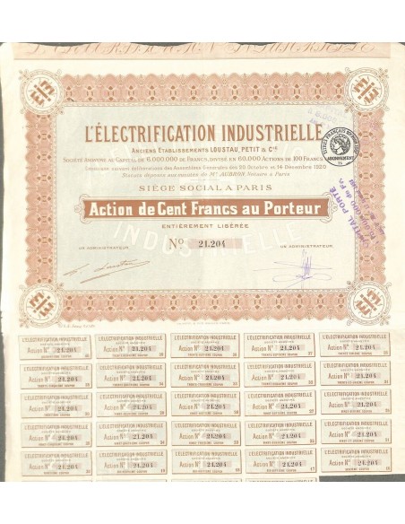 1928 - L'ELECTRIFICATION INDUSTRIELLE