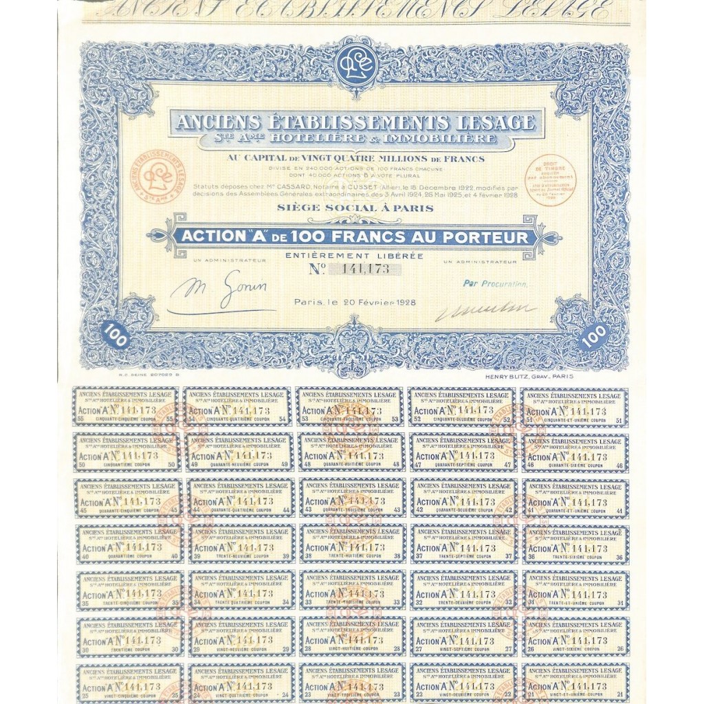 1928 - ANCIENS ETABLISSEMENTS LESAGE