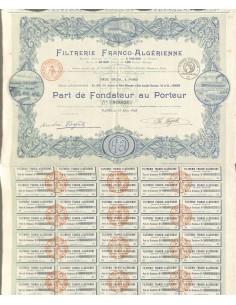 1928 - FILTRERIE FRANCO-ALGERIENNE