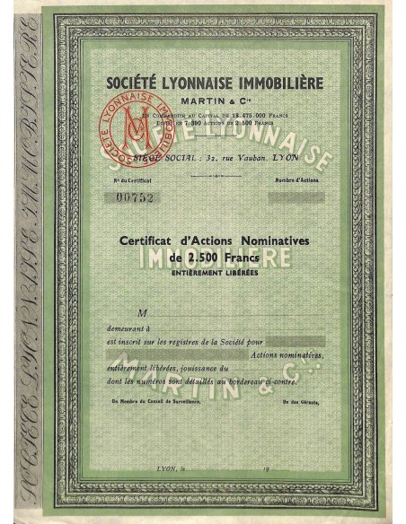 LYONNAISE IMMOBILIERE MARTIN ET C.IE SOC.