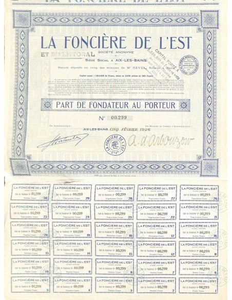 1926 - LA FONCIERE DE L'EST