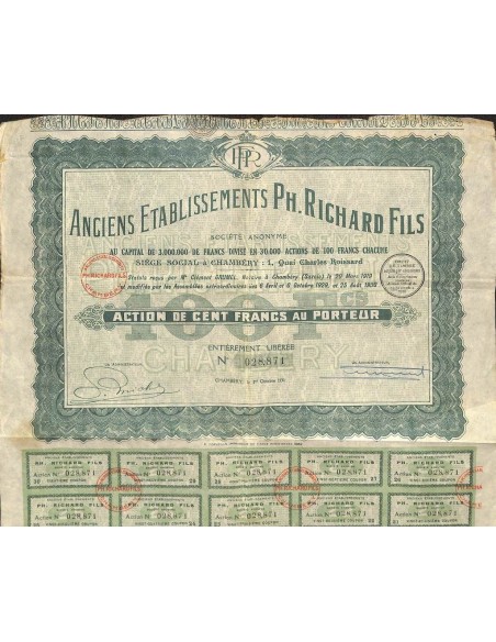 1930 - ANCIENS ETABLISSEMENTS PH. RICHARD FILS