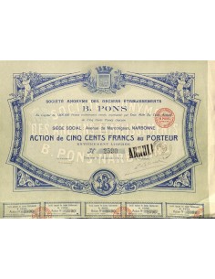 1921 - B. PONS SOC. ANON. DES ANCIENS ETABLISSEMENTS