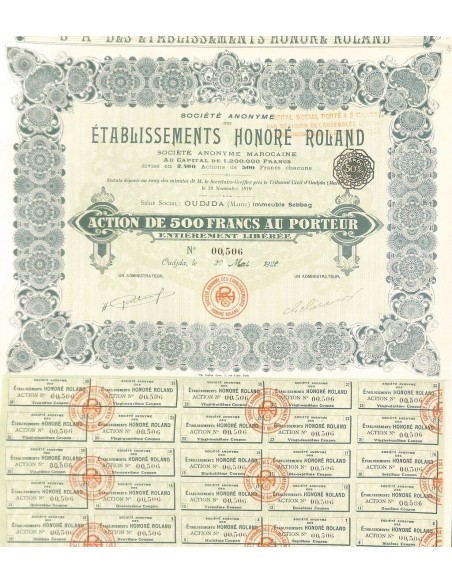 1920 - HONORÉ ROLAND ETABLISSEMENTS
